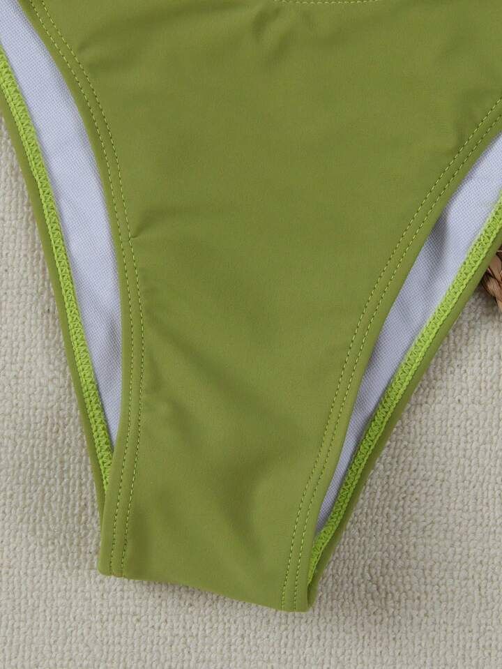 Novo biquíni sexy de cor sólida, sem alças, dividido, maiô feminino, 2024_voghion.com