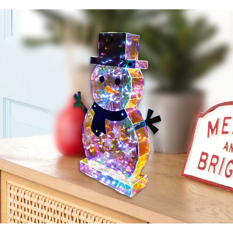 Christmas Snowman Iridescent Desktop Night Light Atmosphere Decorative Ornament_voghion.com