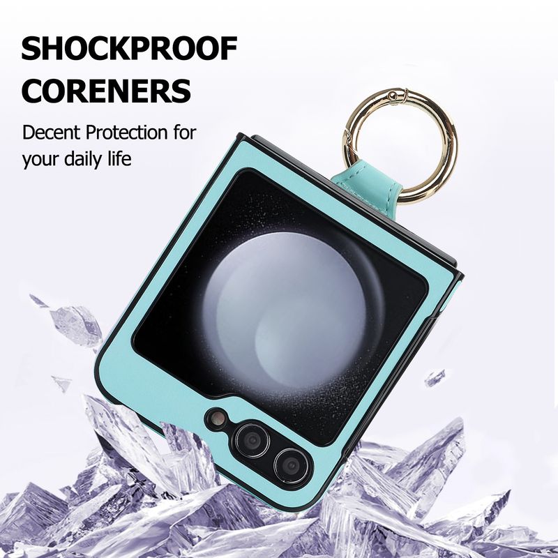 Applicable to Samsung ZFlip6 mobile phone case, rhombus ring, small fragrant wind folding protective case, zflip5/4 leather case, high-end._voghion.com