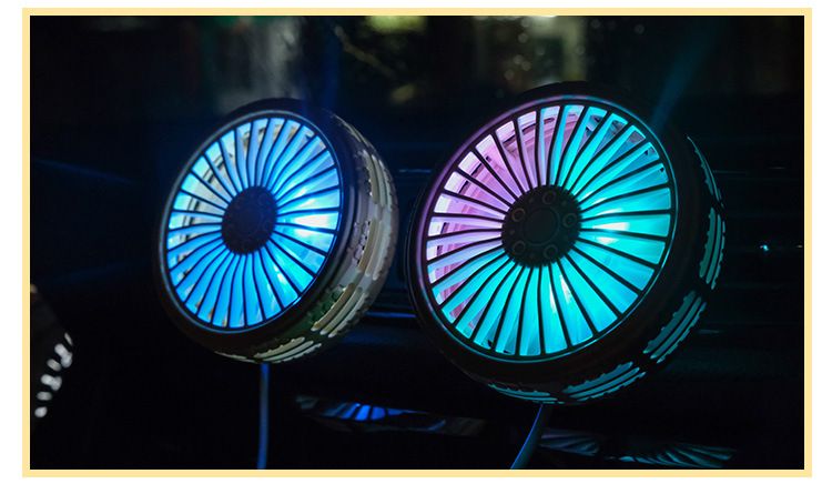 Flash F203A USB Ventilatore Luce di Sfiato LED Forniture Creative per Interni Auto_voghion.com