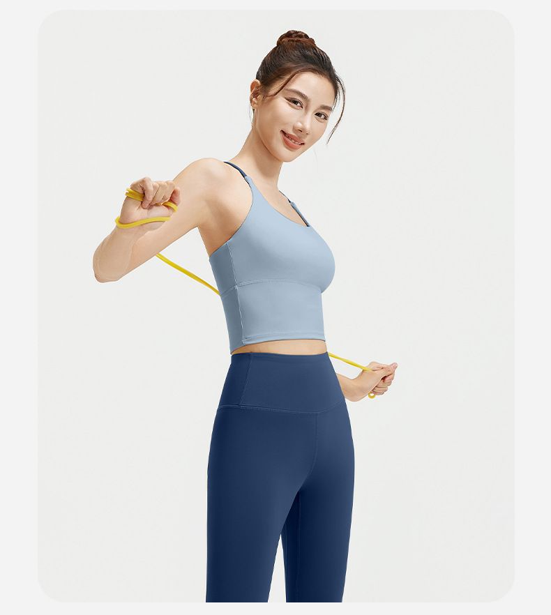 (two pieces )OQQ jumpsuit with wide shoulder straps, detachable chest cushion, threaded tight pants, fitness suit for women_voghion.com