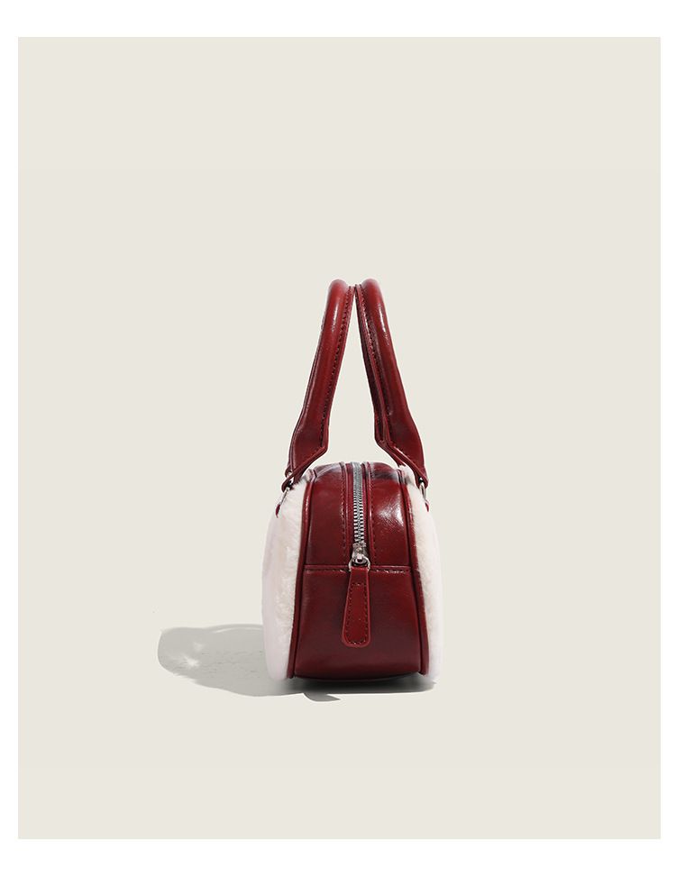 Premium Plush Bowling 2024 Autumn/Winter Fashionable Handbag, Internet Celebrity Hairy Crossbody Bag_voghion.com