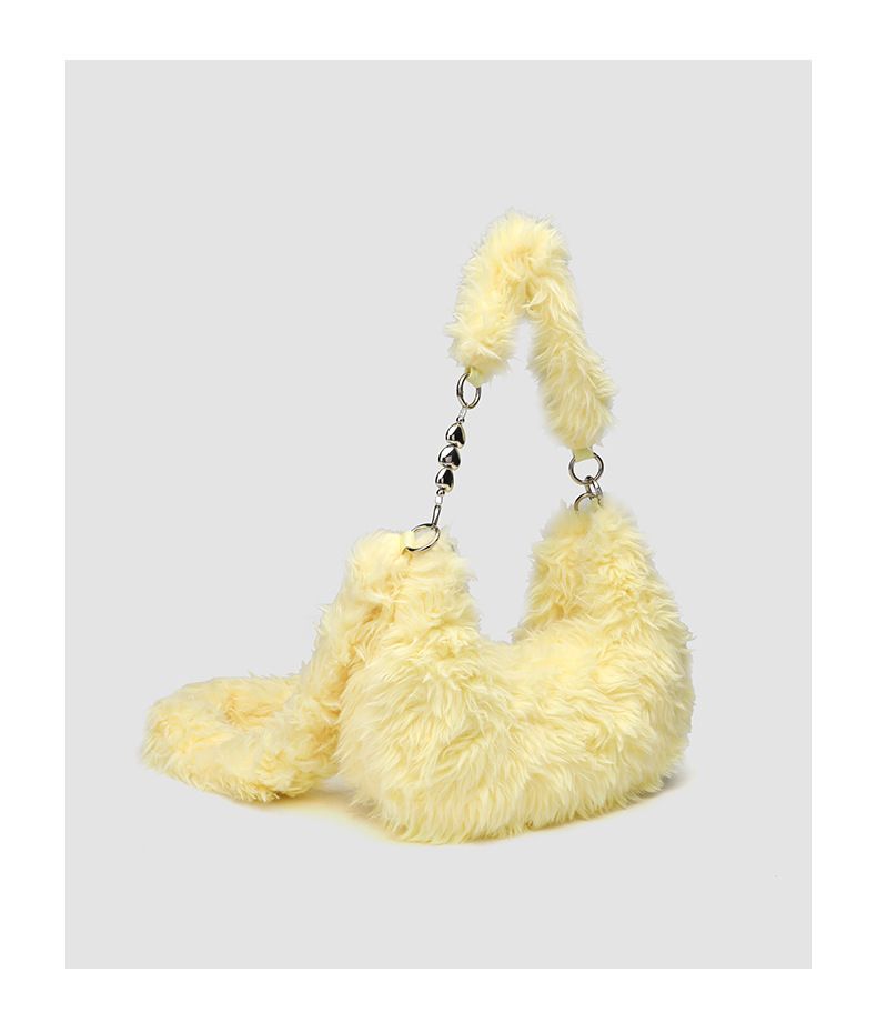 Pelzige Tasche Kette Unterarm Tasche Vielseitige Große Kapazität Plüsch Tasche Crossbody Sattel Tasche_voghion.com