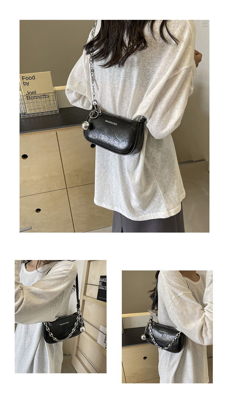 Design Silver Small Hundred, 2025 High Fashion New Single, Niche Crossbody, Chain, Underarm, Shoulder Bag_voghion.com