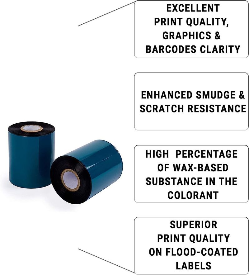 24 Pack Thermal Wax Ribbon 3.27" X 1476' with 1" Core. Ribbons for Labeling; Shipping. Printing and Address Labels. Garment Tags; Price Tickets. Wax R_voghion.com