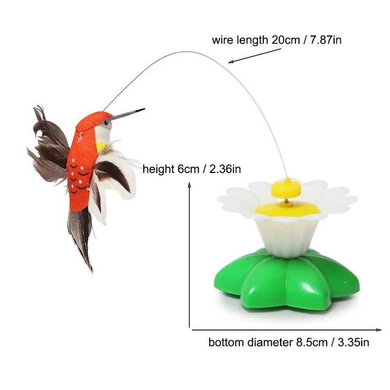 New Rotating Electric Butterfly, Hummingbird And Bee Pet New Product Rotating Around Flowers To Cats And Butterflies Pet Toys_voghion.com