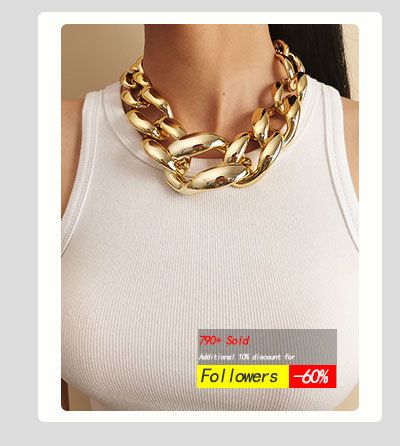 Collana elegante e semplice con cerchi spessi e torce per donna, collare girocollo alla moda 2024, gioielli di moda sul collo_voghion.com