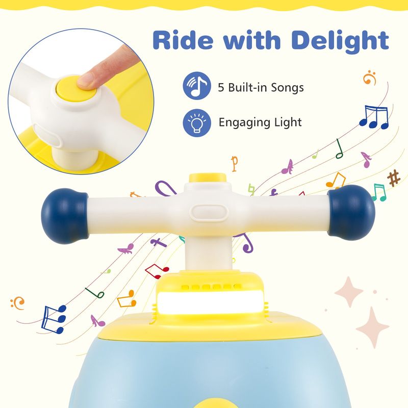 COSTWAY Foot-to-Floor Sliding Car Toddler Ride On Toy With Trailer-Blue_voghion.com