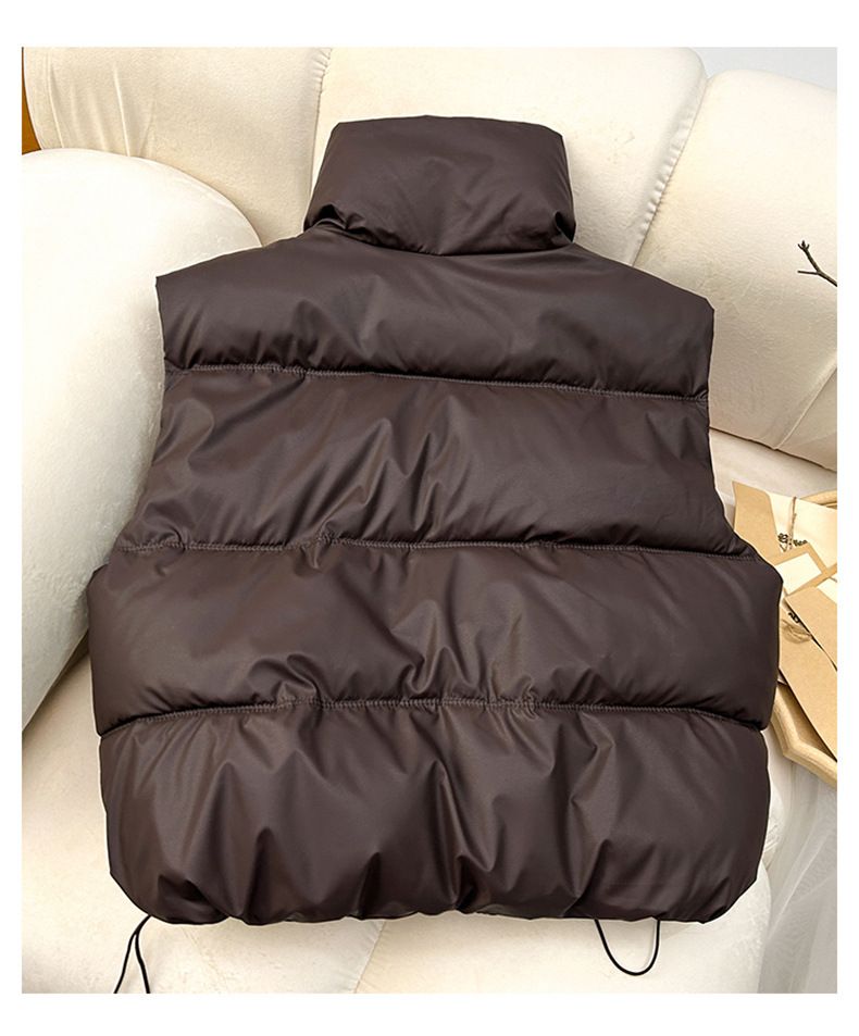 Abbigliamento donna Gilet in cotone da donna corto autunno e inverno gilet giacca in cotone gilet ispessito gilet trasmissione in diretta_voghion.com