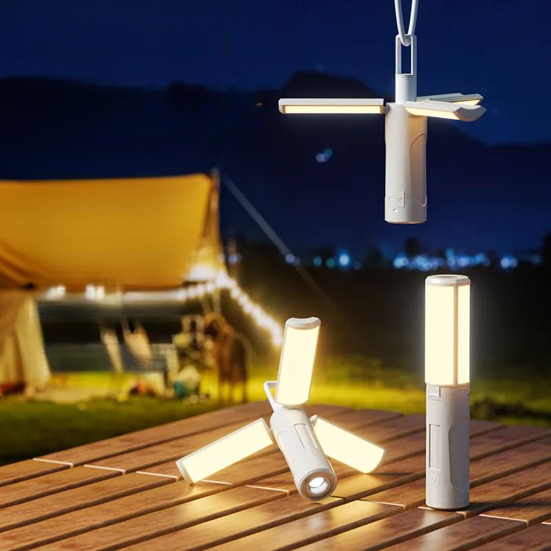 Wolsen Outdoor Magnetic Camping Lantern Multifunctional Portable Long Battery Life Desk Lamp Strong Light Flashlight_voghion.com
