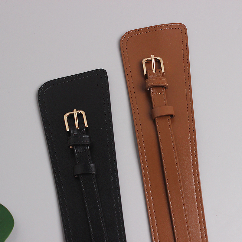Ceinture large en cuir véritable pour femmes, jupe décorative pratique, manteau en laine, costume pull, ceinture polyvalente de style ins_voghion.com