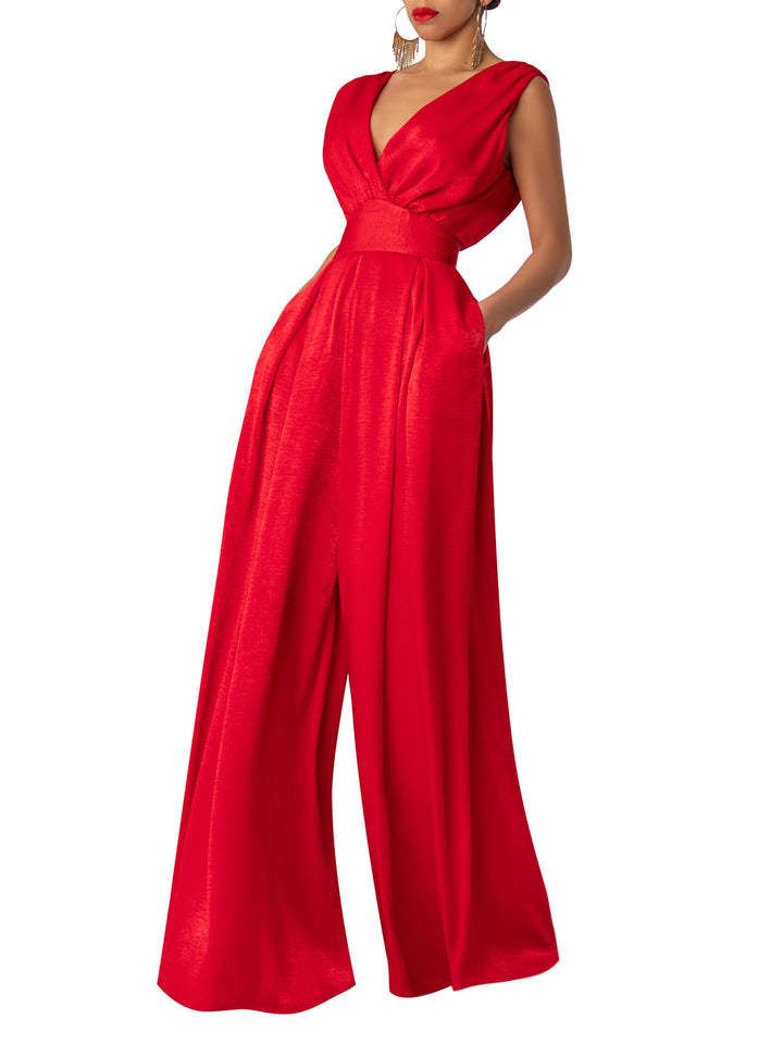 Ropa de mujer Moda Verano Nuevo Mono Delgado Cintura Alta Mono Adelgazante Pantalones Rectos de Pierna Ancha para Mujer_voghion.com