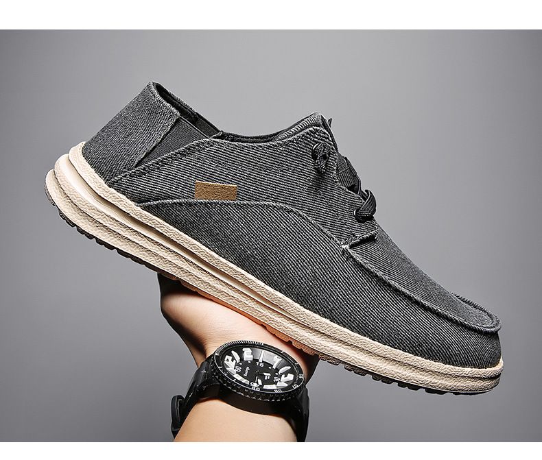 Mocassini da uomo taglie forti Scarpe casual basse in tela alla moda_voghion.com