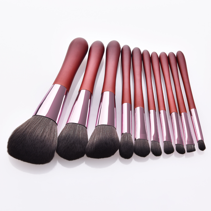 10-delige make-upborstelset, kalebas rode staart, mahoniehouten penseelpunt, blushborstel, schoonheidshulpmiddelen GUJHUI_voghion.com