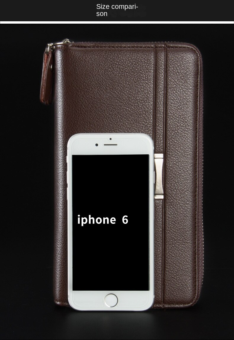BAELLERRY Herrepung Nyankomst Stor kapacitet Dobbelt lynlås Clutch Multi Card Slot Mode Mobiltelefontaske_voghion.com