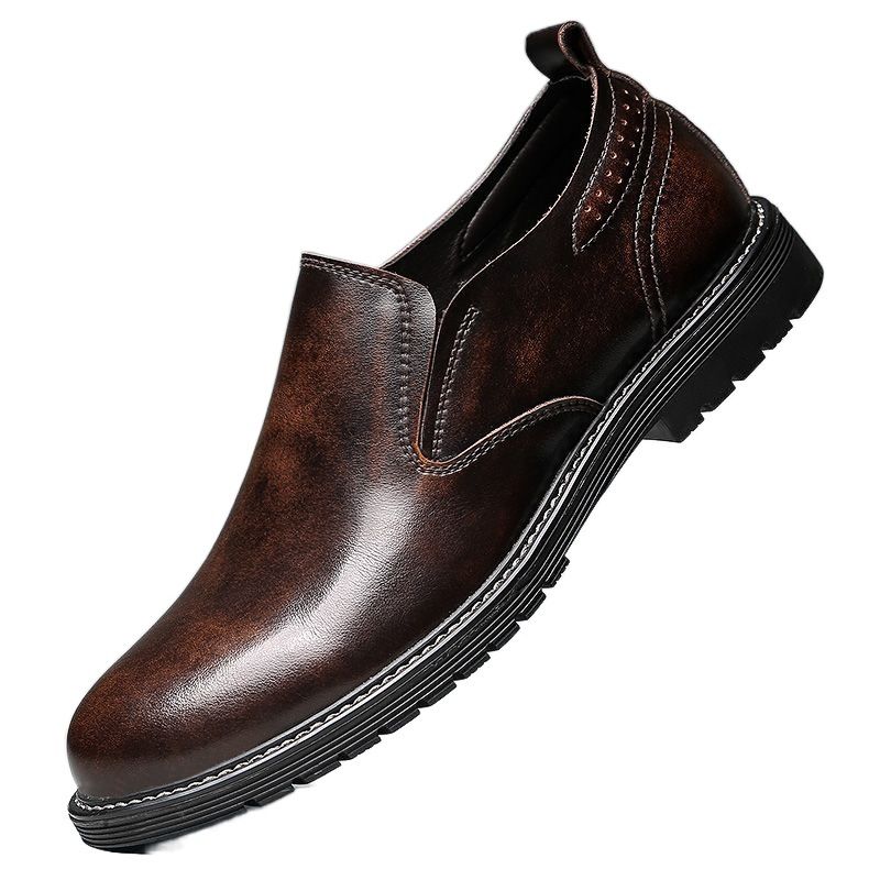 Suitable For All Seasons British Style Italian Handmade Vintage Distressed Low-top Fashion Trendy Men's Casual Leather Shoes_voghion.com