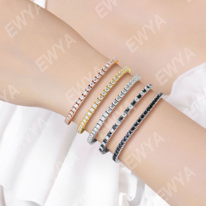Echtes 2,5/3/4/5/6,5 MM Voll-Moissanit-Tennisarmband für Damen und Herren, S925 versilbert, 18 K Gelbgold, Diamantarmbänder_voghion.com