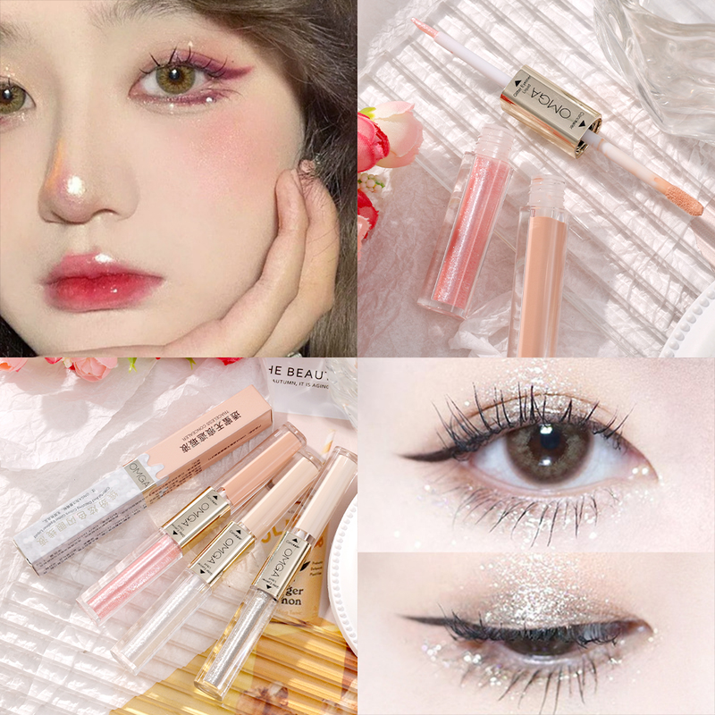 Pearl Double-headed Liquid Eyeshadow Sequins Glitter Lying Silkworm Shiny Highlights Stick Eyes Concealer_voghion.com