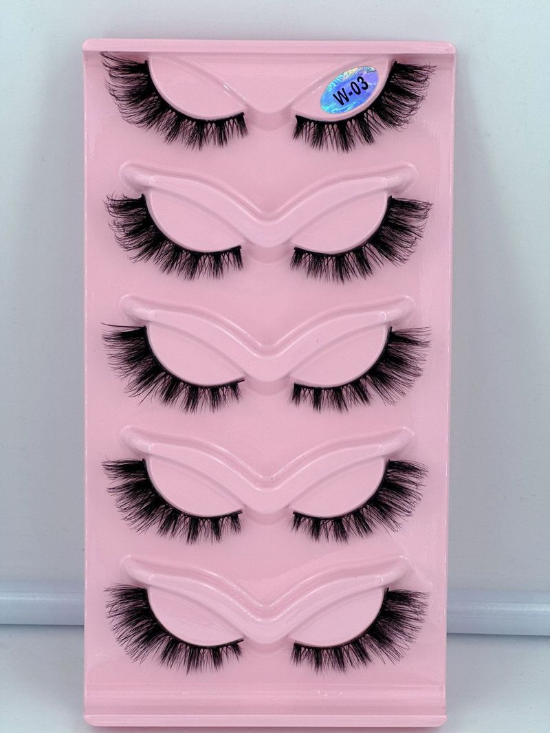 Eyelashes Set Fox Eye Slanted Cat Eye False Eyelashes Natural Thick Curled Mink Eyelashes_voghion.com