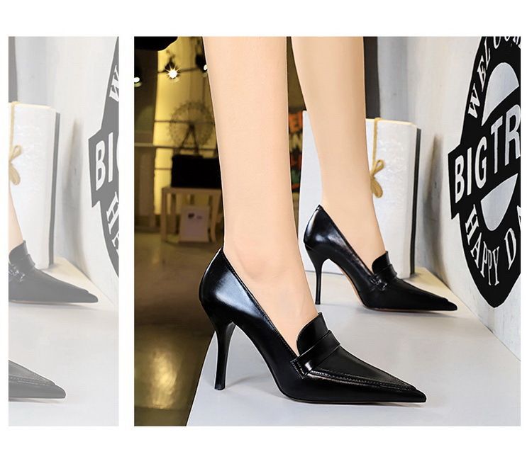 958-1 Wind Women's Pointed Toe, Shoes, High Heels, Slim Fit, Deep Mouth Single Shoes_voghion.com