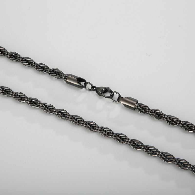 Vendite calde 2mm-8mm Oro Colore Twist Catena Corda Collane Per Uomo Donna Hiphop Acciaio Inossidabile Catene Impermeabili Collana Choker_voghion.com