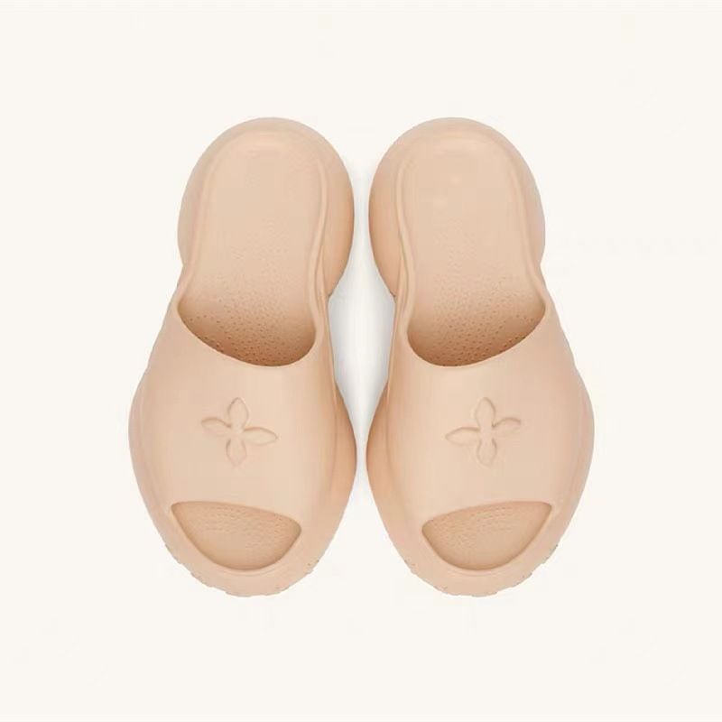 Platform Cross Flower 9Cm Wedge High Heel Slippers 2024 Summer New Casual Internet Celebrity Stepping On Clouds Beach_voghion.com