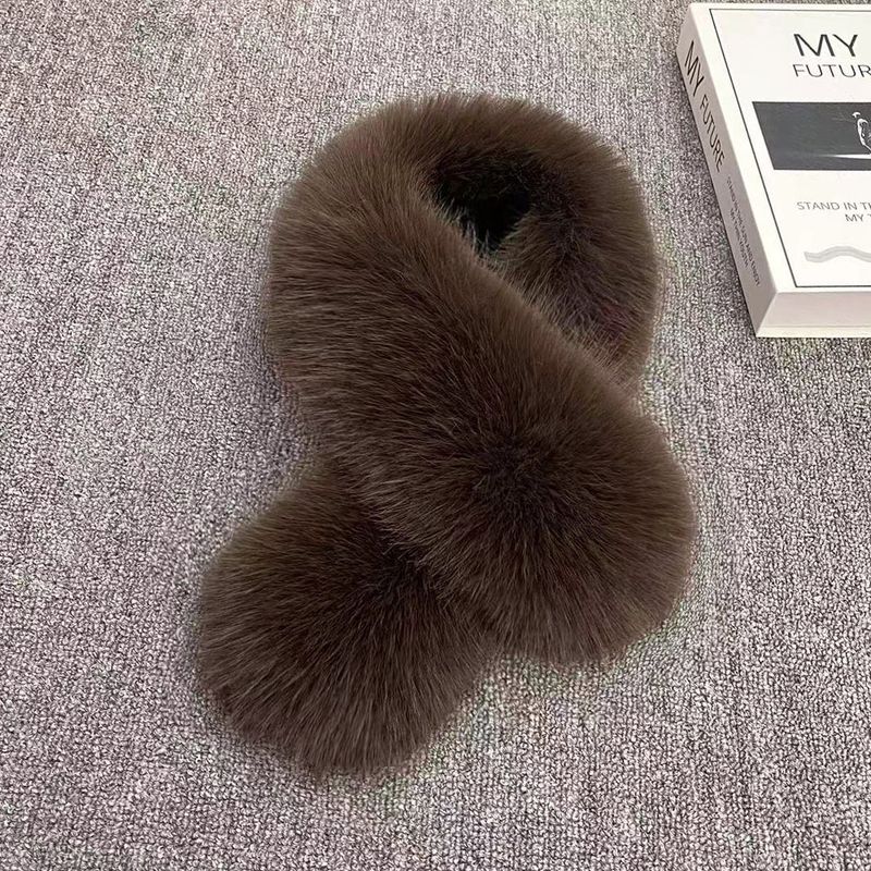 Sciarpa di volpe stile Zhang Yuanying, scaldacollo per donna, autunno inverno, collo di pelliccia caldo e spesso a doppia faccia, universale_voghion.com