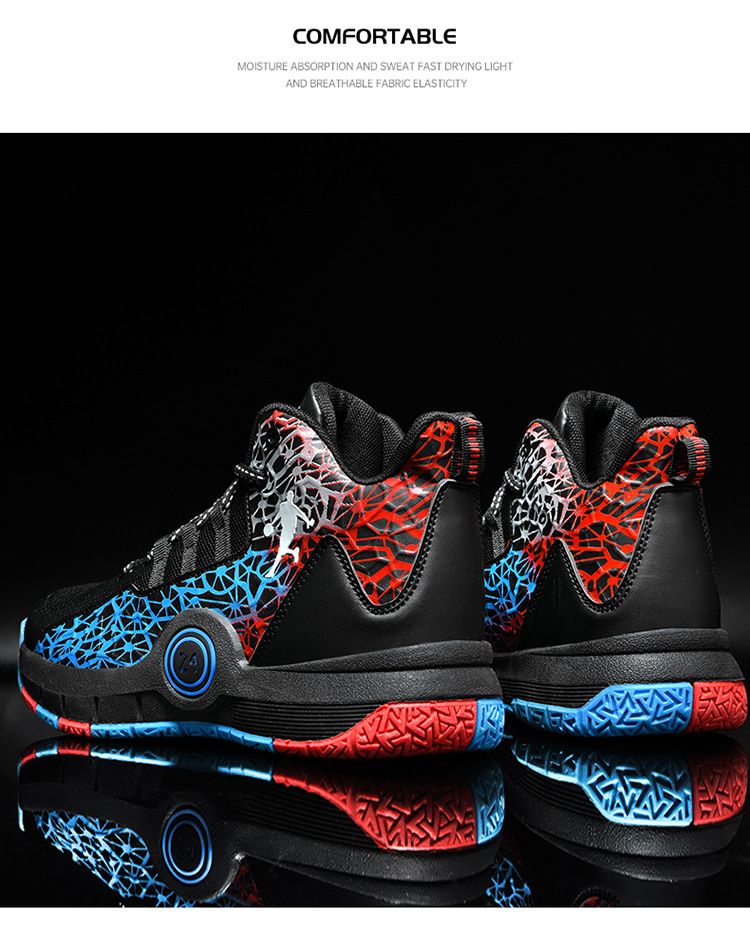 Zapatillas de baloncesto deportivas para niños, zapatillas de baloncesto de malla transpirables para estudiantes de mediana edad y mayores_voghion.com