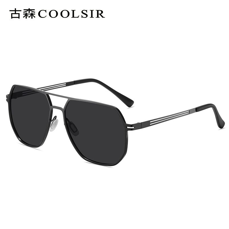 Nuovi occhiali da sole da guida da uomo con montatura quadrata in acciaio inossidabile polarizzati 5086 anti-luce solare_voghion.com