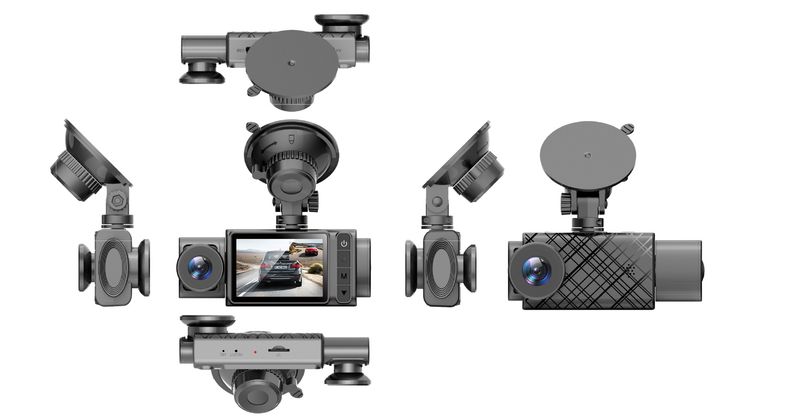 Cross-Border 2-Zoll private Modell Dräi-Opnam Dräierkoalitioun Recorder 1080p Schwéierkraaft Sens HD Auto Dräi-Lens Dräierkoalitioun Video Recorder_voghion.com