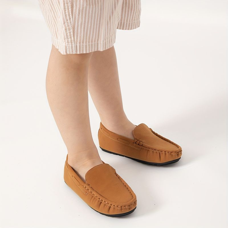 Boys' Lightweight Slip-On Loafer Shoes Comfortable Non-Slip Flats for Wedding Party - All Seasons_voghion.com