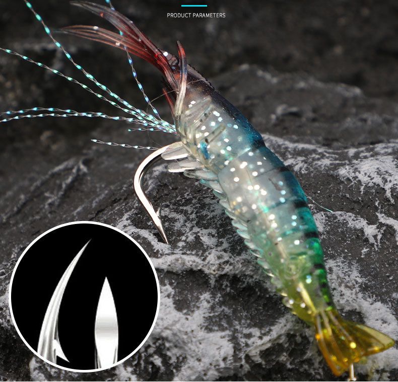 Guojie Gear High Simulation Soft With Hook Bait Fishing Shrimp Lure_voghion.com