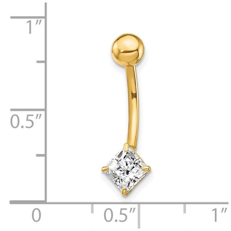 10k W/5mm Square Cz Belly Dangle_voghion.com