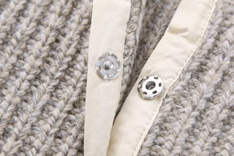 Taschenverzierung Herbst Neuware Nischenpersönlichkeit Tasche Kontrastspleiß Strickweste_voghion.com