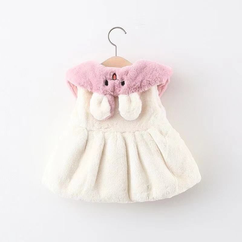 2021 m. vaikiškų drabužių didmeninė prekyba žieminiais korėjietiško stiliaus mergaitiškais vilnoniais megztiniais su triušio ausimis ir siuvinėta striuke, siunta 1215_voghion.com