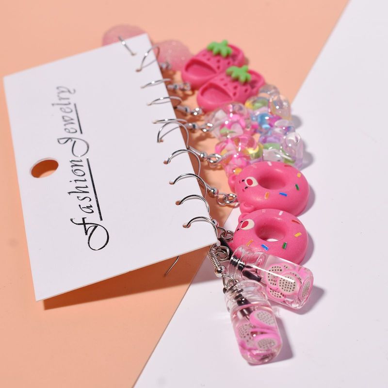 1 set schattige gekleurde emaille hars oorbellen_voghion.com