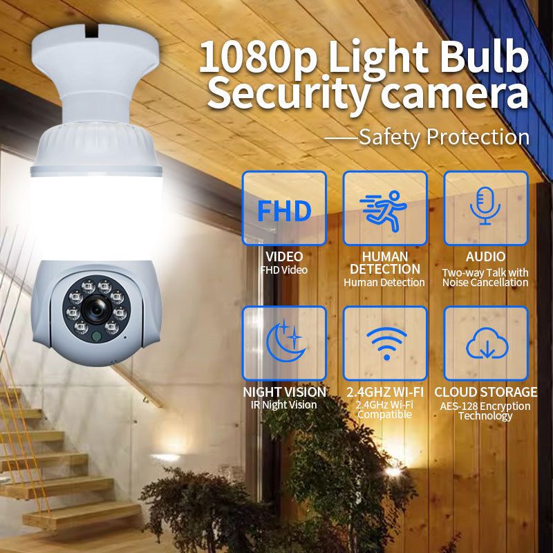 Caméra de surveillance 1080p pour téléphone portable, modèle nouveau, HD, longue portée, vision nocturne, sans fil, avec éclairage_voghion.com