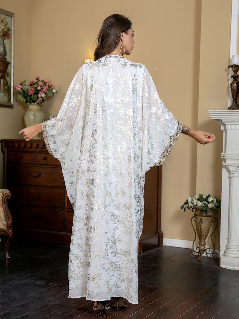 SW013 Muslimischen frauen Kleid Sommer Gold Folie Abaya_voghion.com