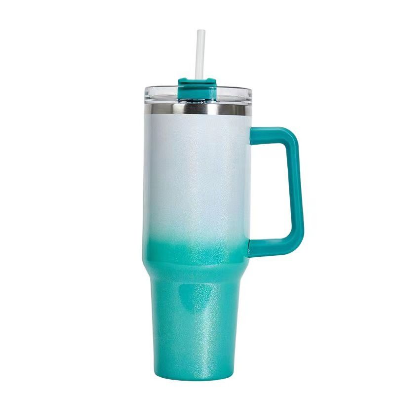 rainbow paint 40oz car cup large capacity 304 stainless steel insulation cup two-color gradient car ice cup_voghion.com