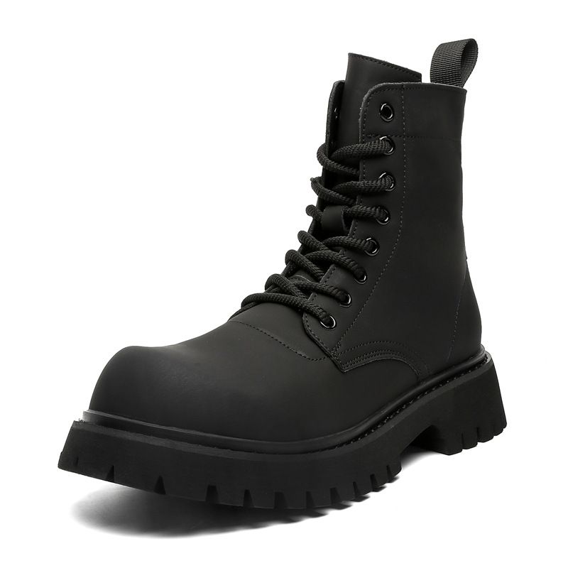 Lokomotiven-Werkzeugstiefel, hohe Spitze, dicke Sohle, erhöhte Martin-Stiefel, Outdoor-Wanderstiefel für Herren_voghion.com
