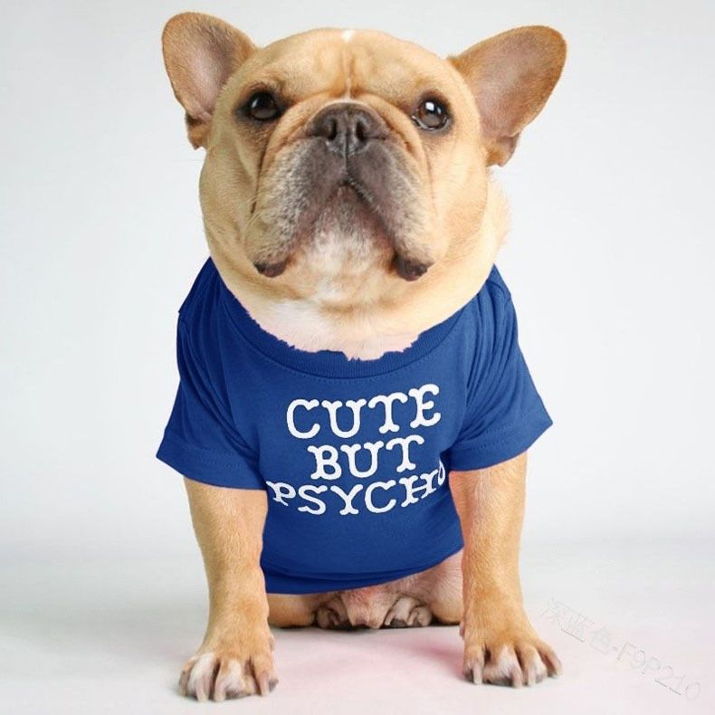 Französisch Mops Shih Tzu Bulldog Haustier Kleidung Rundhals T-Shirt Teddy Bichon Hund Kleidung_voghion.com
