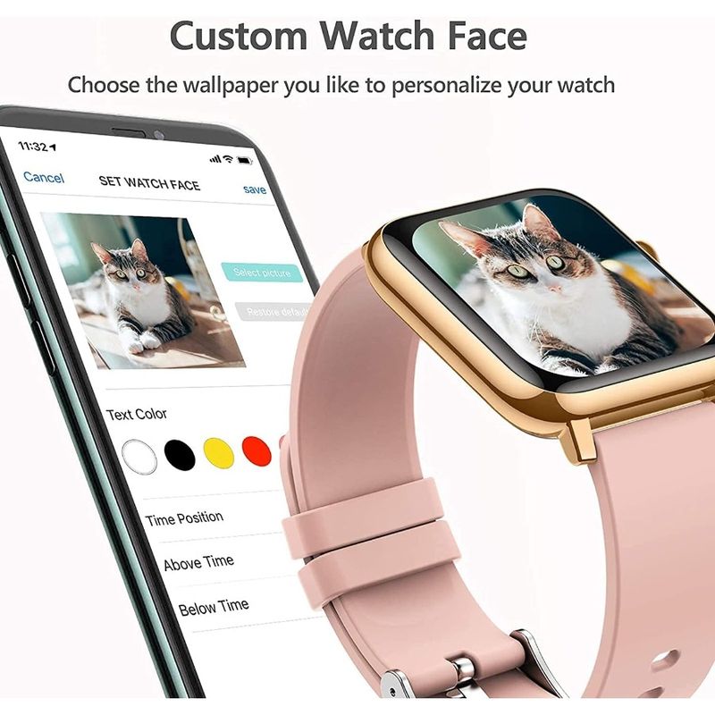 Smart Watch Fitness Tracker With Heart Rate Monitor Blood Pressure Blood Oxygen Tracking 1.4 Inch Touch Screen Smartwatch Fitne_voghion.com