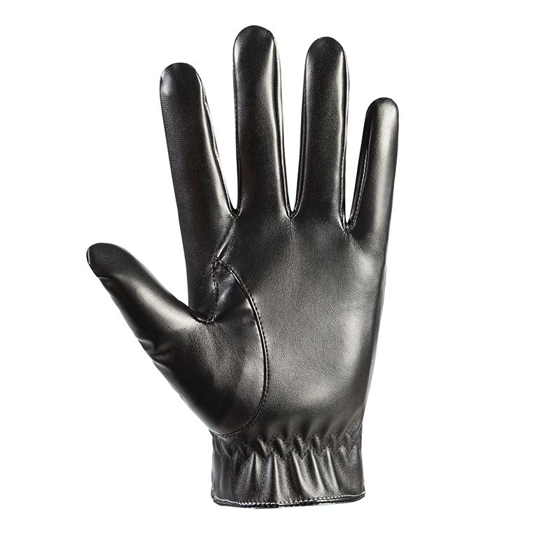 Guanti invernali da uomo in pelle PU - Antivento, impermeabili, compatibili con touchscreen, con fodera termica per moto e spostamenti quotidiani_voghion.com