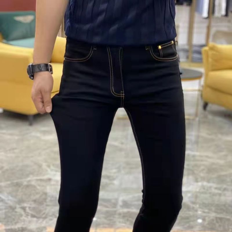 Men's Jeans 2024 Spring New High Elastic Straight Leg Slim Fit Trendy Versatile Pants For Men_voghion.com