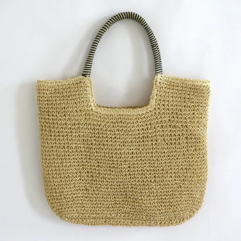 Borsa a tracolla in tessuto vintage fatto a mano da donna, in rafia e rattan, per la spesa, stile bohémien, per viaggi estivi e vacanze_voghion.com