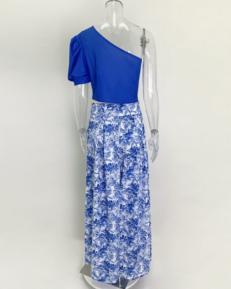 temperament commuting two-piece printed fashion casual suit_voghion.com