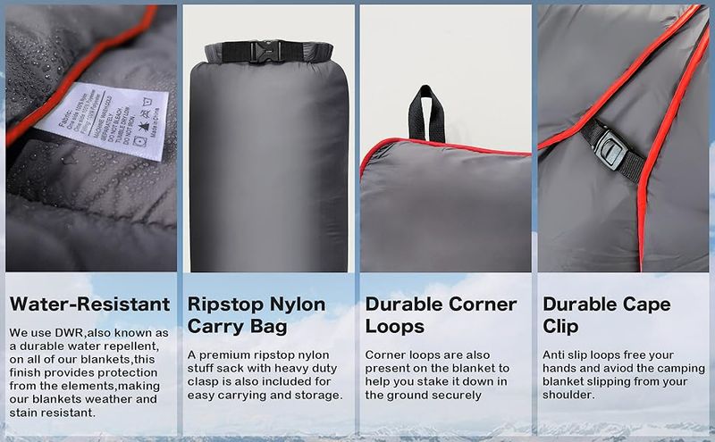 Outdoor Lightweight Down Alternative Fluffy Printed Camping Large Super Warm Hammock Top Blanket Waterproof Blanket,_voghion.com