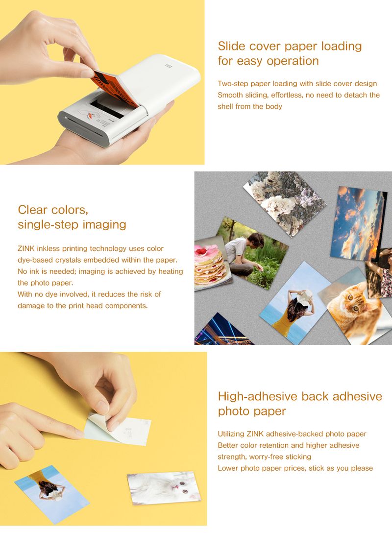 Neien Original Portable Mini Xiaomi Pocket Fotodrucker Kabellos Bluetooth Thermodruck AR Video Mijia ZINK_voghion.com