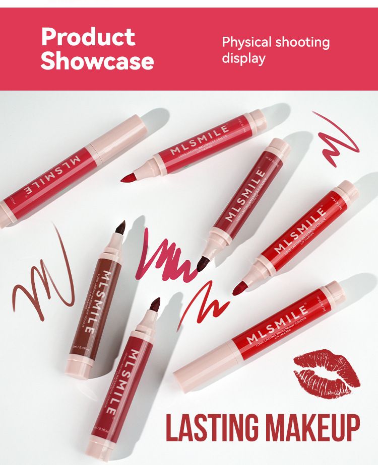 MLSMILE Non Stick Cup Lip Dye Pen Matte Easy To Color Marker Lipstick Lip Glaze Lip Liner_voghion.com