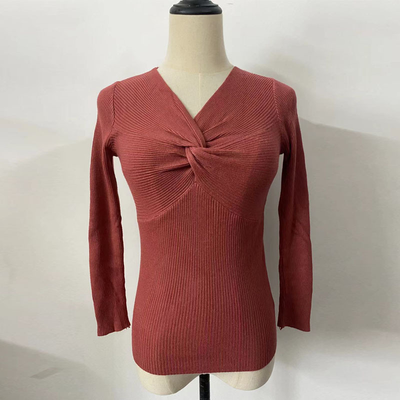 Haut pull crépu décontracté à la mode pour femmes_voghion.com